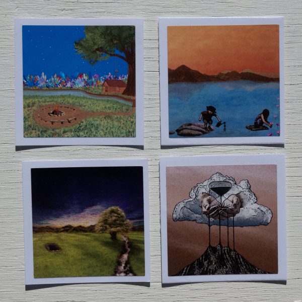 Photo of 4 artwork stickers